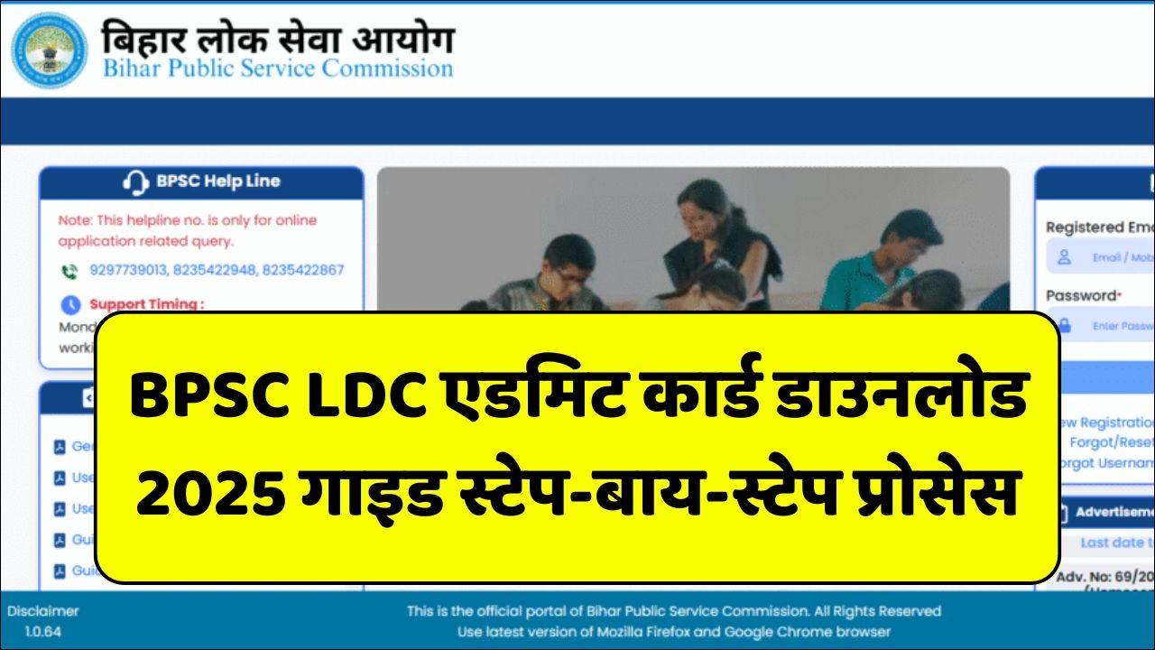 BPSC LDC Admit Card 2025: BPSC LDC एडमिट कार्ड डाउनलोड गाइड स्टेप-बाय-स्टेप प्रोसेस